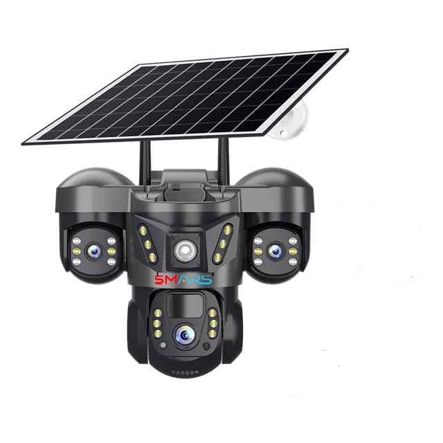 smars 12 MP Full HD Tripple Lens 4G Solar Powered CCTV Camera | K7 Manual Side Rotation| Auto Tracking | Human Detection | Color Night Vision | Two-Way Audio