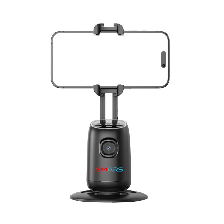 SMARS Auto Face Tracking AI Desk Selfie Gimbal | Smart Phone Holder with Gesture Control | 360° Rotation Face Body Phone Camera for Smart Video & Photo Shooting & Vlogs Streaming