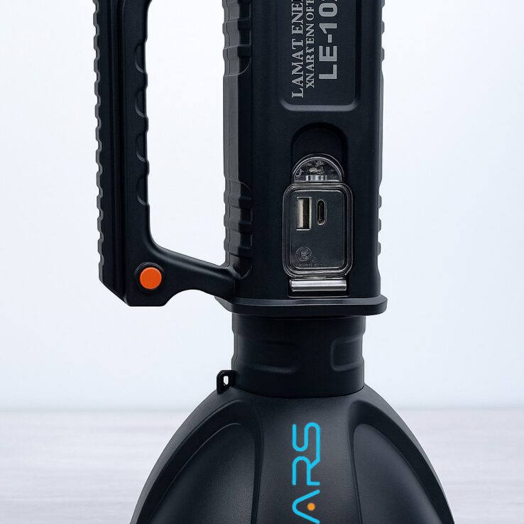 smars -LED Rechargeable Search LIGHT-200W LED 6500mAh Battery 24Hrs Working Torch Torch (Black, 31 cm, Rechargeable)