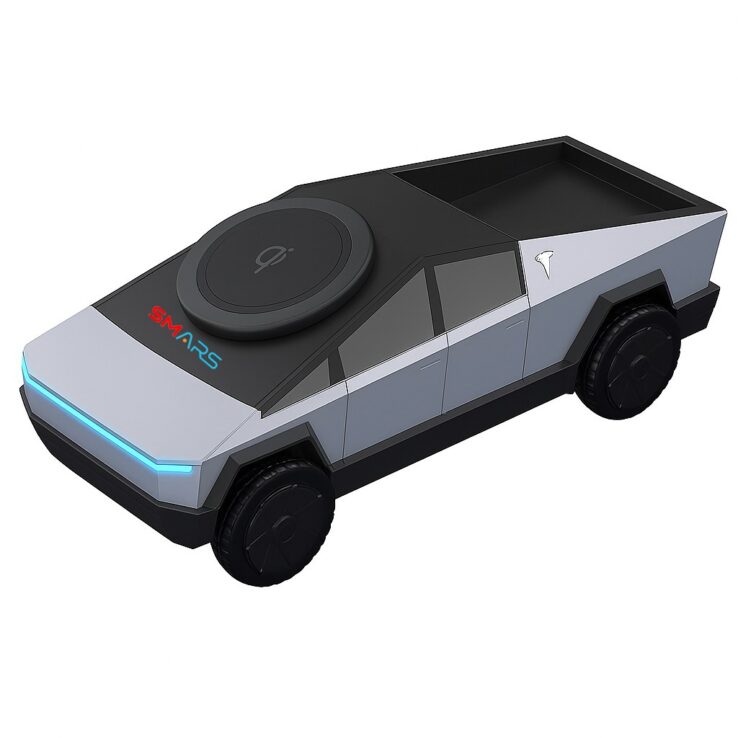 Smars CyberDock Cybertruck-Inspired 3-in-1 Wireless Charging Station – Fast Charger for Smartphone, Smartwatch & Earbuds | Sleek Futuristic Design with LED Indicator