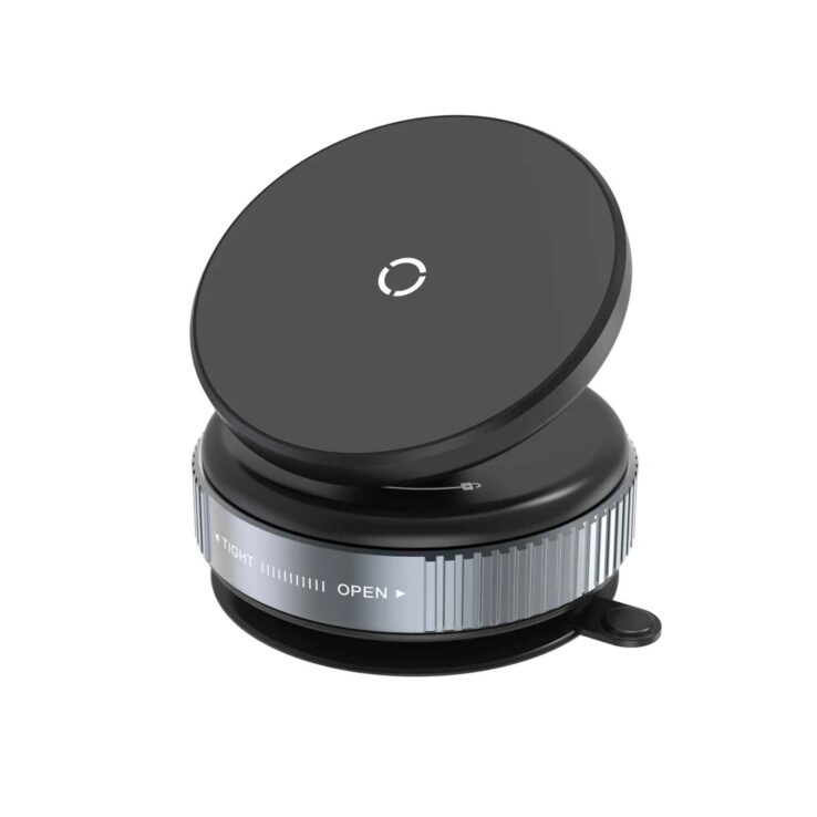 smars 360° Magnetic Car Phone Mount, Universal Suction Cup Holder, Multi-Surface Compatible, Black