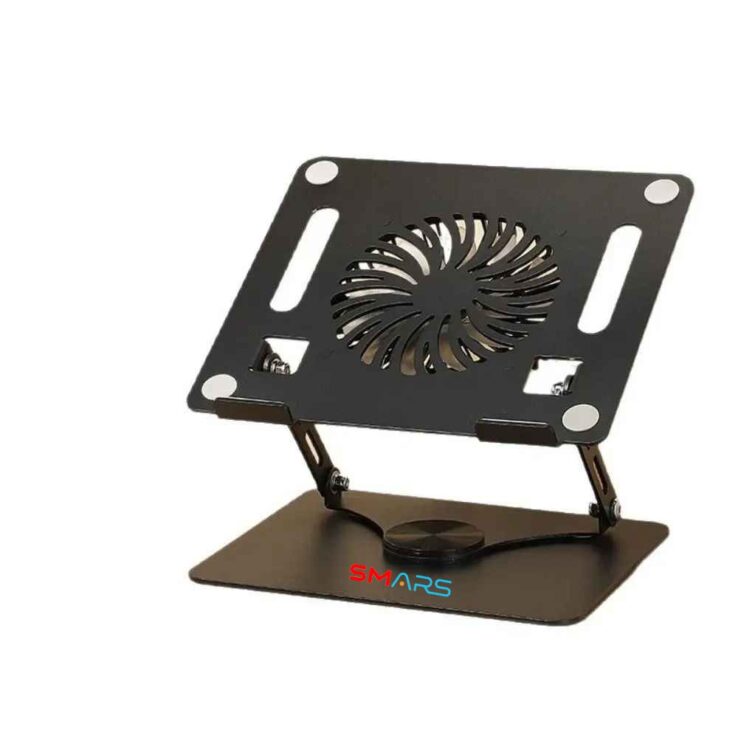 Smars Laptop Stand, 360° Rotatable, 17-inch Compatible, Multi-Angle Adjustable, RGB Fan, Carbon Steel