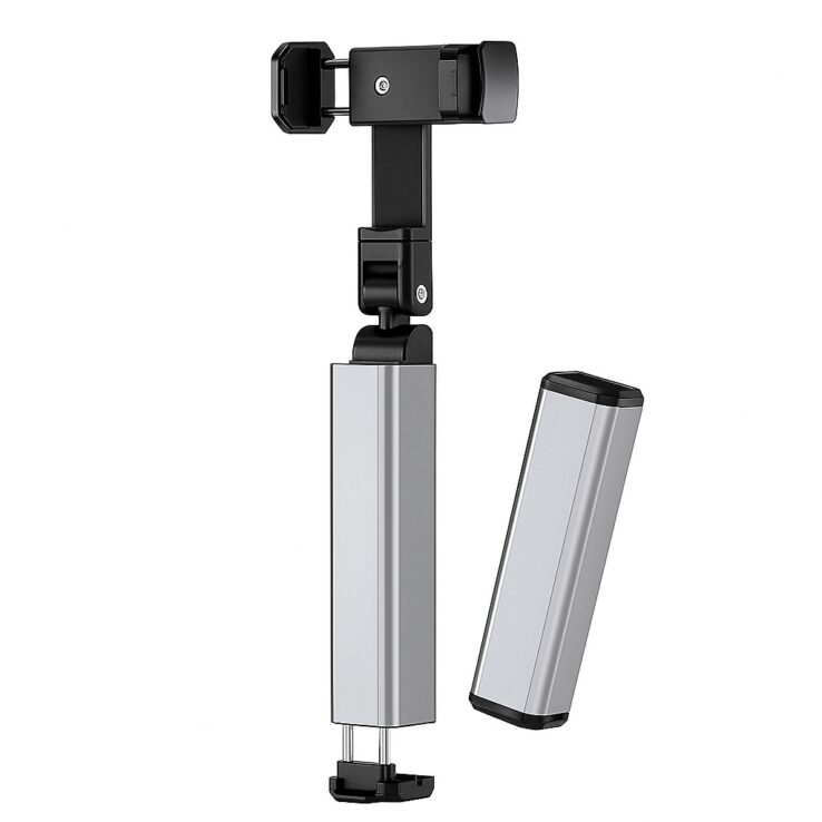 Smars Portable 360° Rotating Mobile Phone Stand, Foldable Universal Mount for Video Recording and Vlogging, Grey