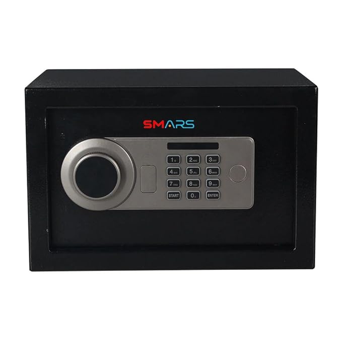 Smars 16.1 Litres Digital Safe Locker for Home & Office – Electronic Password Lock, 1-Way Unlocking System, Heavy Duty Metal Body (Black Size: 250H x 350W x 250D mm, Weight: 9.7 kg)