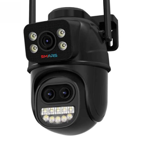 Smars 8MP Dual Lens PTZ Outdoor CCTV Camera with | 10X Zoom | Color Night Vision | Two-Way Audio | Motion Detection | Waterproof Design