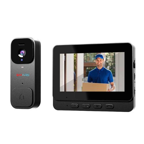 Smars X7 Smart Video Doorbell with 4.3-inch HD Monitor | Wireless Intercom | Night Vision | Auto Capture | Easy Installation | Battery-Powered Home Security System
